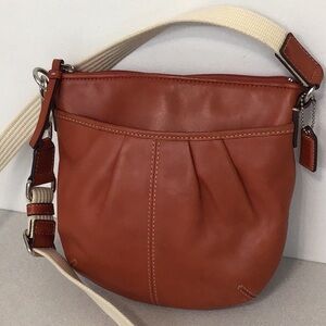 COACH VINTAGE RED CROSSBODY  8” X 8” X 2” strap drop  22" EUC
